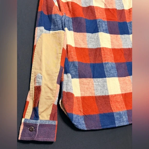 Todd Snyder & LL Bean Chamois Tan Plaid Shirt NWOT Soft Portuguese Flannel - Picture 8 of 12